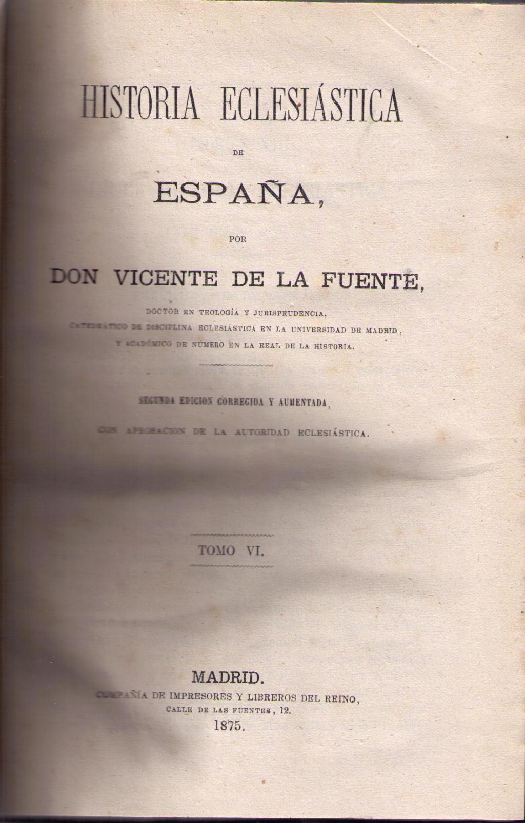 Coberta de Historia eclesiástica de España (Tom VI)